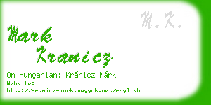 mark kranicz business card
