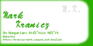 mark kranicz business card